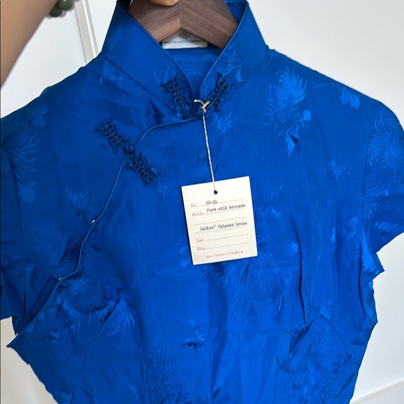 60s Vintage Chinese Qipao silk dress NWT handmade in Hong Kong - Picture 2 of 9